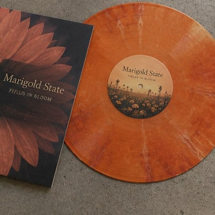 Marble vinyl record with a custom jacket